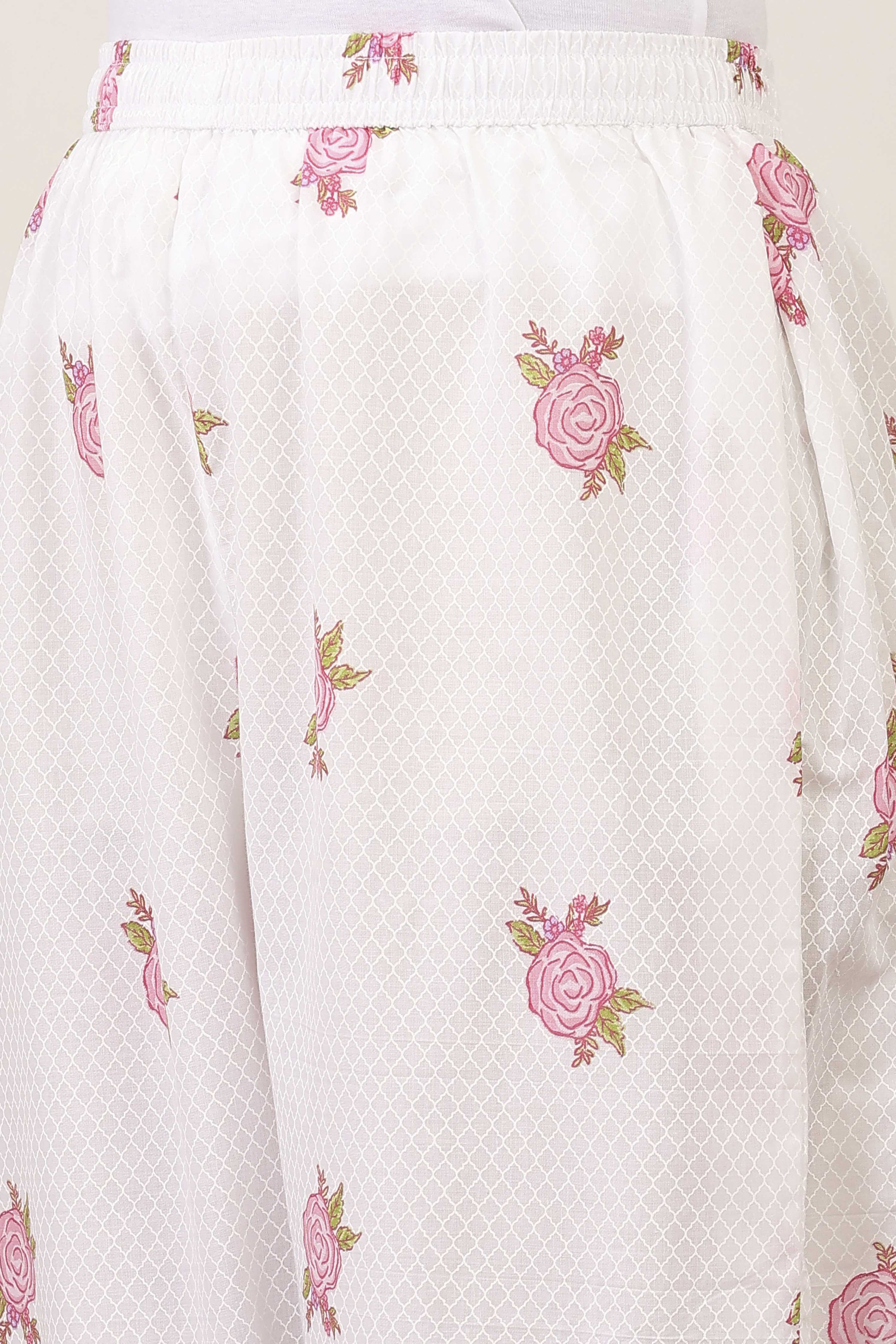 White Cotton A-Line Suit Sets image number 2