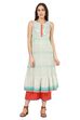 Teal Green Kalidar Gauge Kurta image number 4