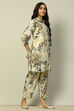 Off-White Viscose Blend Printed Co-ord Set image number 7