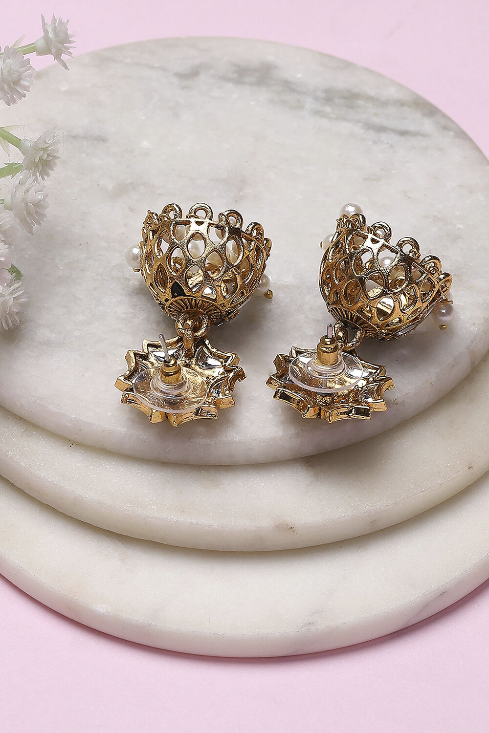 White Alloy Jhumka image number 2