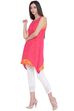 Pink Viscose A-Line Kurta image number 3