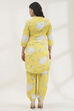 Yellow Viscose Rayon Straight Printed  image number 5