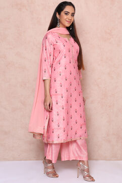 Peach Polyester Asymmetric Suit Set image number 1