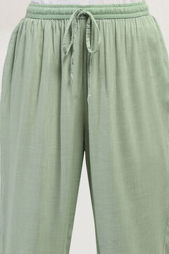 Sage Green Solid Regular Pants image number 1