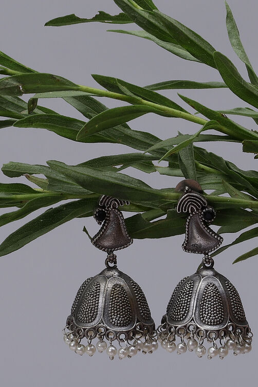 Silver Metal Brass Earrings image number 4