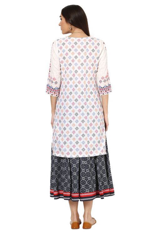 White Straight Cotton Kurta image number 3