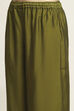 Green Viscose Blend Printed Gathered Suit Set image number 2