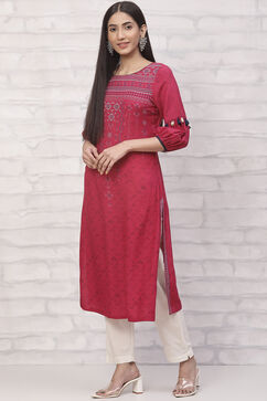 Rust LIVA Straight Kurta image number 2