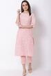 Peach Cotton Slim Straight Pants image number 4