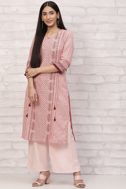 Red Art Silk Straight Kurta image number 0