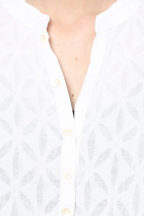 White Straight Viscose Rayon Indie Top image number 6