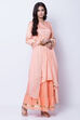 Peach Viscose Cotton Straight Suit Set image number 2