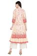 Peach Cotton Front Open Kurta image number 4