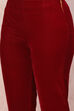 Maroon Velvet Straight Suit Set image number 3