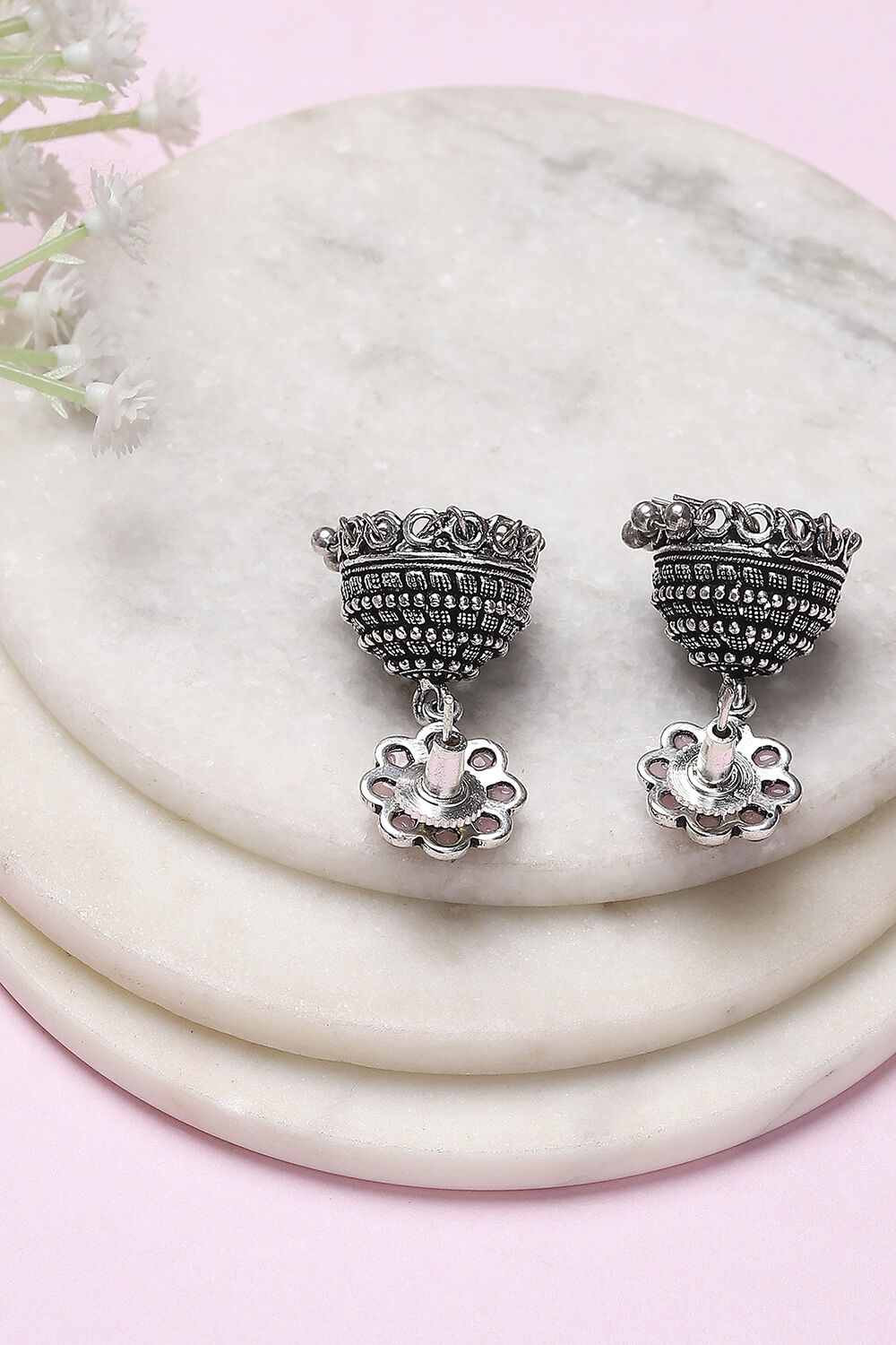 Pink Brass Jhumka image number 2