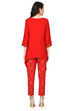 Red A-Line Rayon Kurta image number 3