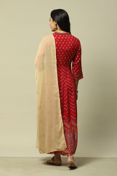 Off White Polyester Printed Dupatta image number 2