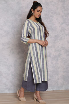 Multicolored Cotton Straight Suit Set image number 2