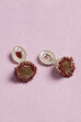 Maroon Mirror Work Jhumkas image number 2