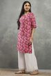 Pink Polyester Straight Kurta Pants Set image number 3