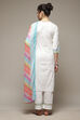 White Poly Chiffon Straight Kurta & Pants Suit Set image number 4