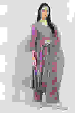 Lavender Viscose Gathered Set image number 5