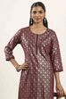 Maroon Viscose Rayon Straight Kurta Pants Set image number 7