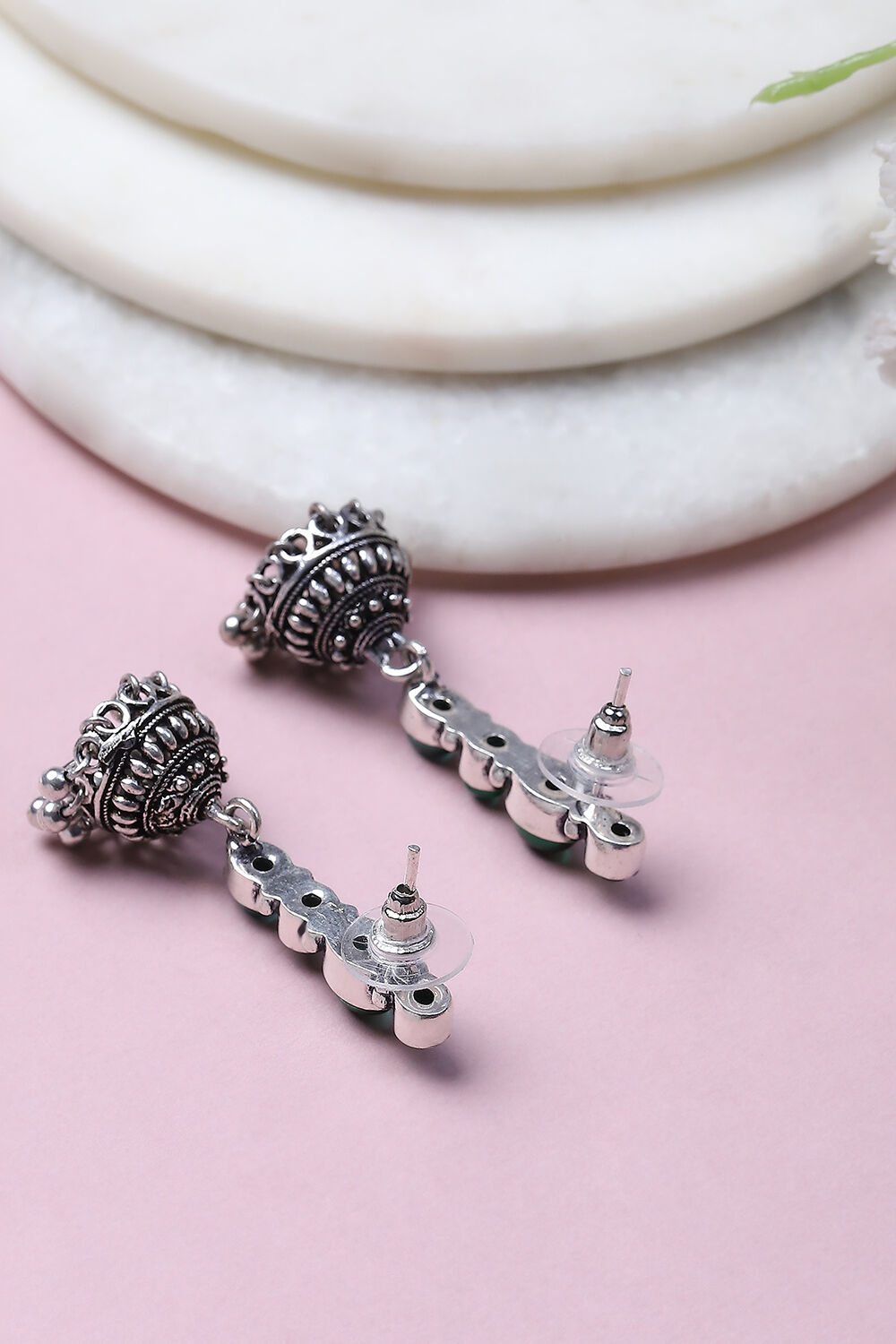 Green Alloy Jhumkas image number 2