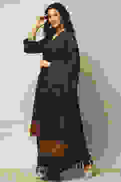 Dark Grey Polyester Straight Yarndyed Kurta Palazzo Suit Set image number 4