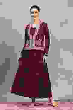 Red Polyester Blend Printed Kalidar Dress image number 5