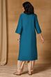 Teal Viscose Blend Straight Solid Kurta image number 3