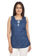 Indigo Straight Cotton Indie Top image number 0
