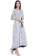 Indigo Rayon Asymmetric Kurta image number 2