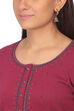 Wine Straight Viscose Kurta image number 1