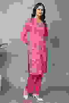 Pink Rayon Straight Kurtas image number 4