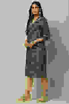 Blue Viscose Blend Staight Kurta image number 2