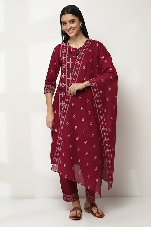 Navy Cotton Dupatta image number 0