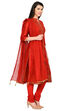 Red Straight Polyester Suit Set image number 2