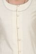 Off White Straight Cotton Kurta image number 4