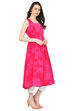 Pink Flared Viscose Kurta image number 2