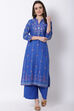 Blue Viscose Straight Kurta image number 0