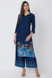 Indigo Viscose Rayon Straight Kurta image number 2