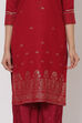 Maroon Polyster Matka Kurta image number 1