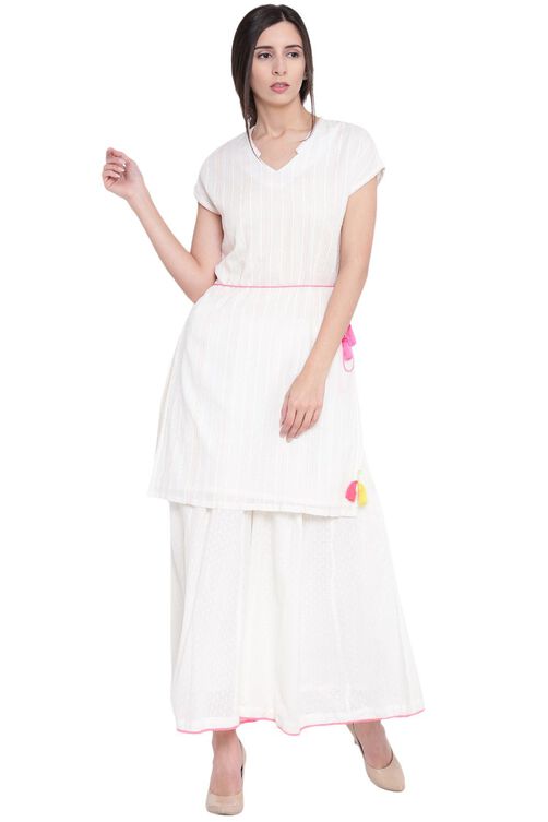 Ecru Cotton Palazzo image number 5