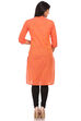 Orange Cotton Straight Kurta image number 1