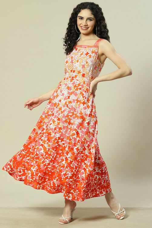 Orange LIVA Straight Dress image number 0