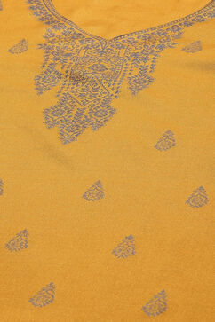 Mustard Poly Viscose Straight Yarndyed Kurta Palazzo Suit Set image number 1