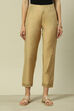 Gold-Toned Viscose Yard-Dyed Slim Fit Pants image number 5