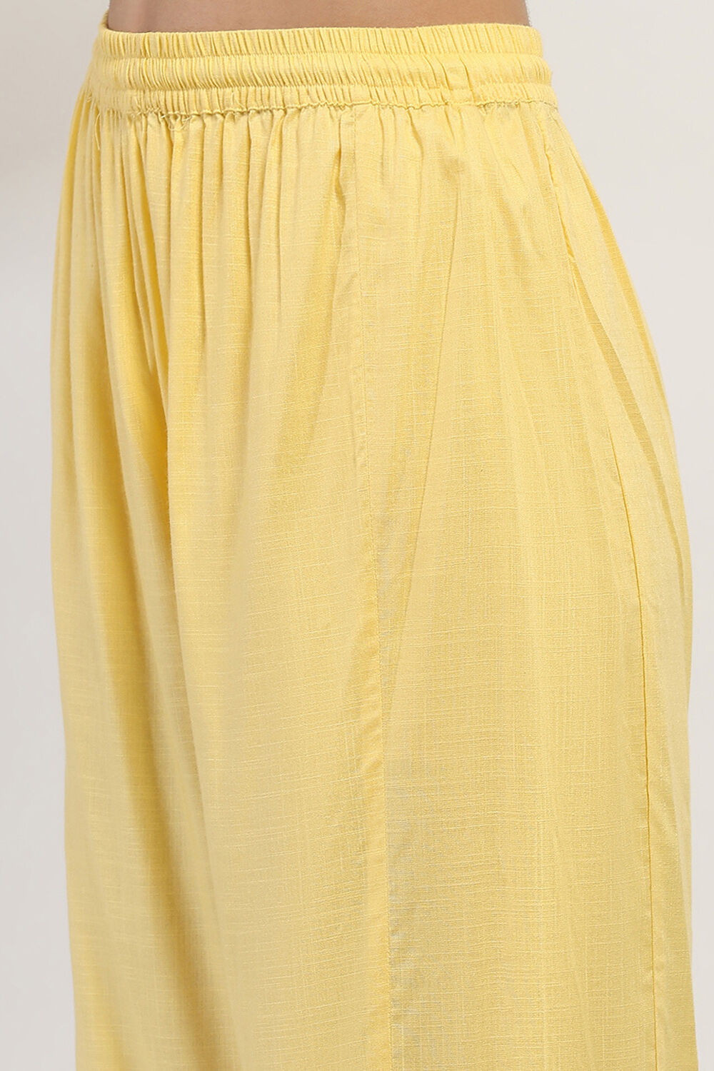 Yellow Printed Straight Suit Set image number 2