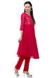 Pink Kalidar Polyester Kurta image number 3